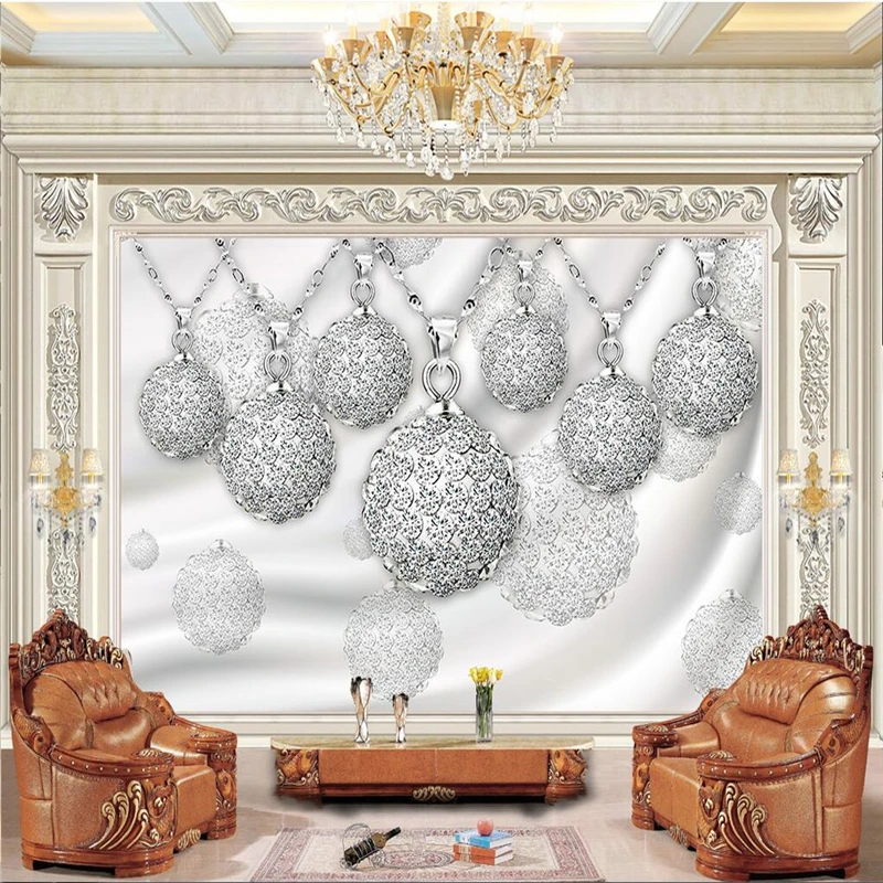 

beibehang Custom photo wallpaper wall murals wall stickers jewelry beads ball curtains living room TV wall decoration painting