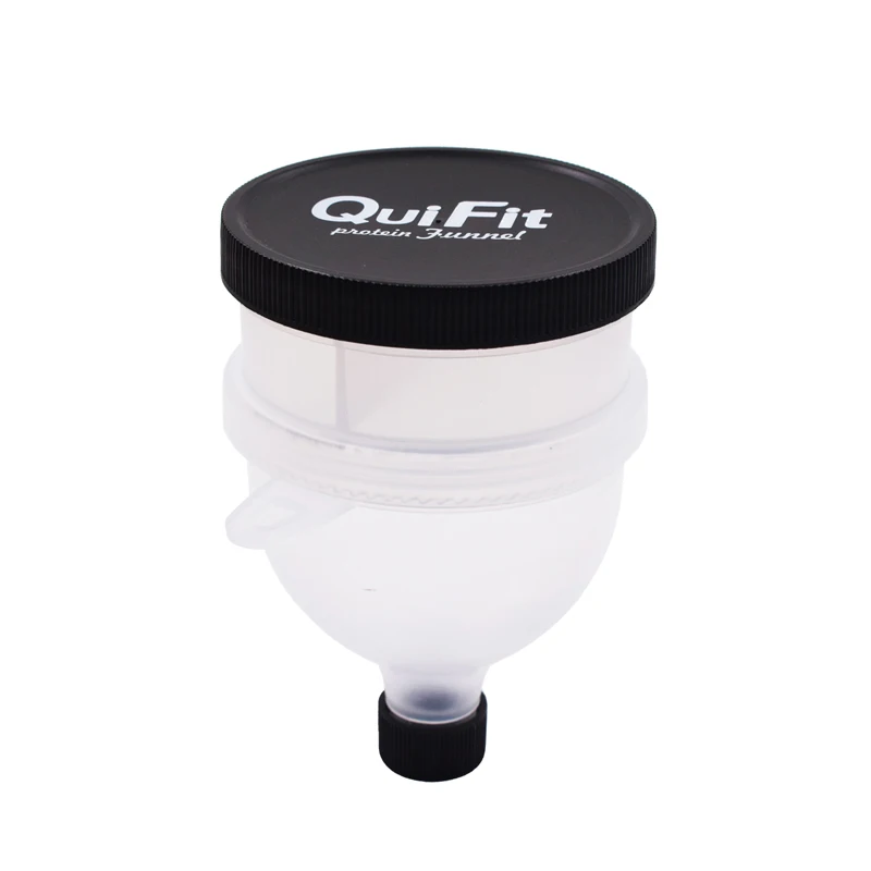 QuiFit Funnel Shaker Protein Powder Container Pillbox Funnel Protein Storage 2 Layers Multifunction 2 in 1 Box for Shaker Bottle - Цвет: black