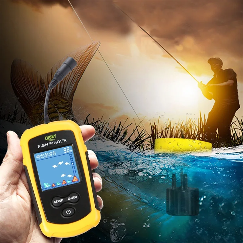 100M Fish Finder LCD Color Screen Fishing Lure Sonar Echo Sounder Alarm Fishing Finder FFC1108-1 Lucky (4)