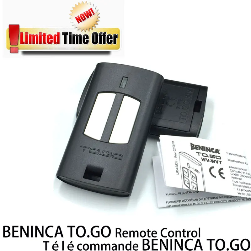 

Limited Time Special Offer ! BENINCA TO.GO 2WV Garage Gate Rolling code Control Key fob 433.92MHz