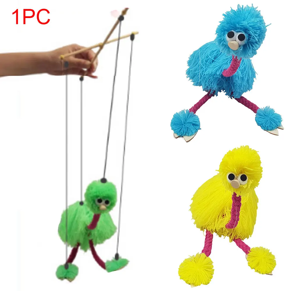 2 шт. детские игрушки ручной работы веревка контроль кукла деревянная кукла фестиваль ремесла традиционные дети марионетта подарки Страус форма