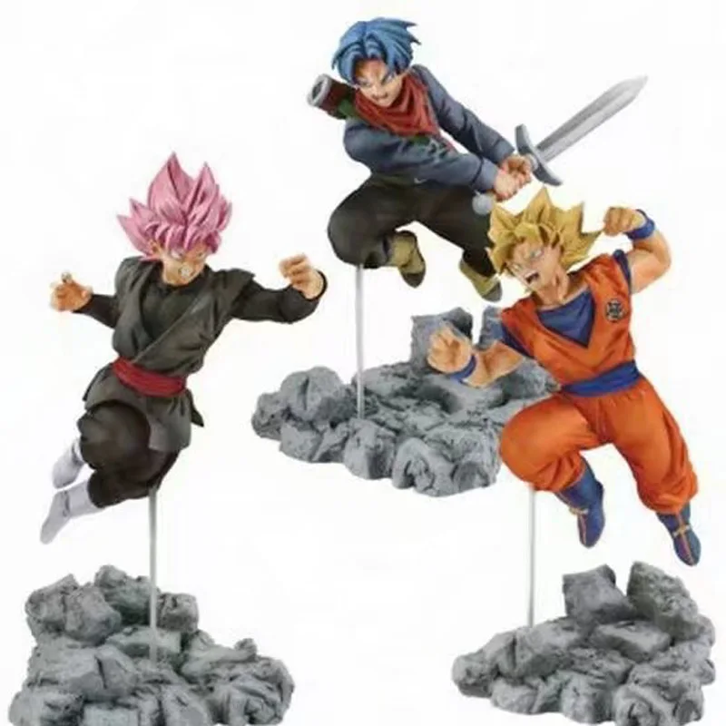 

12-13cm 3 Types Anime Dragon Ball Z Super Soul X Soul Son Goku Trunks Black Goku PVC Figures Model Toys