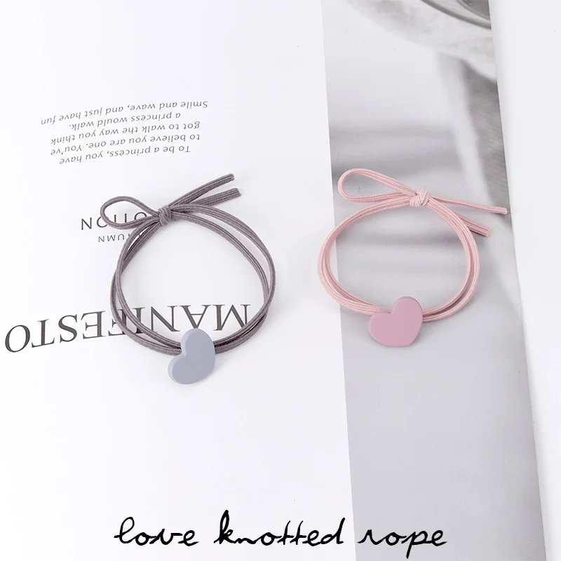 Love models knotted rope girl pure hair accessories Korean version of the color hair ring ladies solid color hair band