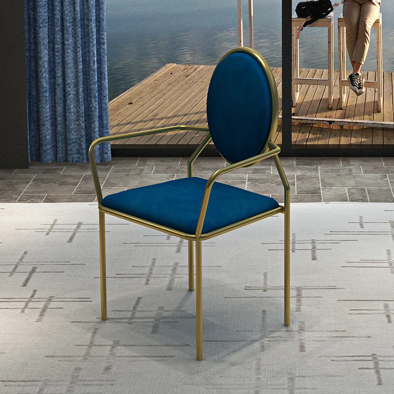 Луи мода обеденный стул современный простой светильник роскошная мебель сочетание скандинавского железа искусство прямоугольный стол бытовой - Цвет: S6
