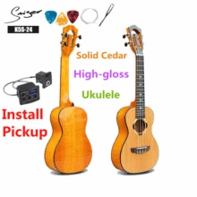 Ukulele 24 Inch Solid Cedar Mini Electric Concert Acoustic Guitar 4 Strings Ukelele Guitarra Install Pickup Highgloss Wood Color цена Ukulele 24 Inch Solid Cedar Mini Electric Concert Acoustic Guitar 4 Strings Ukelele Guitarra Install Pickup Highgloss Wood Color цены онлайн