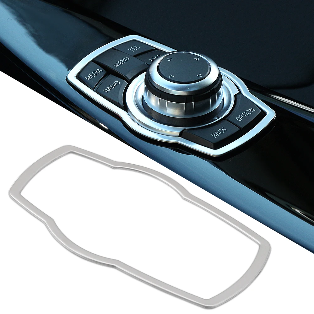 

Car Multimedia Box Button Decoration Frame Cover Stickers Brand For BMW 1/3/5/7 Series E70 E71 E46 E90 F15 F20 Auto Accessories
