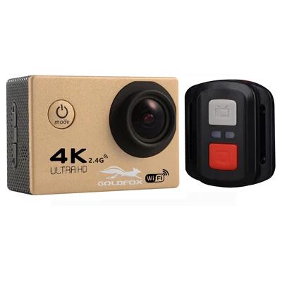 GOLDFOX F60/F60R Ультра HD Экшн-камера 4 K 30Fps 16MP Wifi камера 1080 P 60fps Водонепроницаемая камера шлем Велосипедная Камера спортивная видеокамера - Цвет: F60R Gold