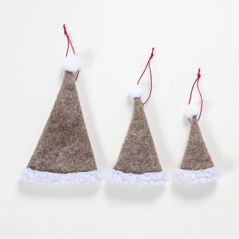 3 шт. рождественские украшения для дома рождественские шляпы висячие украшения натальные Noel шляпа год подарки Navidad Декор - Цвет: 3pcs brown