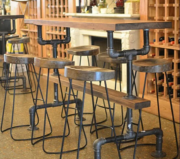 Ironworks creative personality dinette wood coffee table bar pipe ... Ironworks creative personality dinette wood coffee table bar pipe ...
