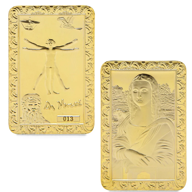 

Da Vinci Mona Lisa Gold Plated Commemorative Coins Collection Souvenir Art Bar