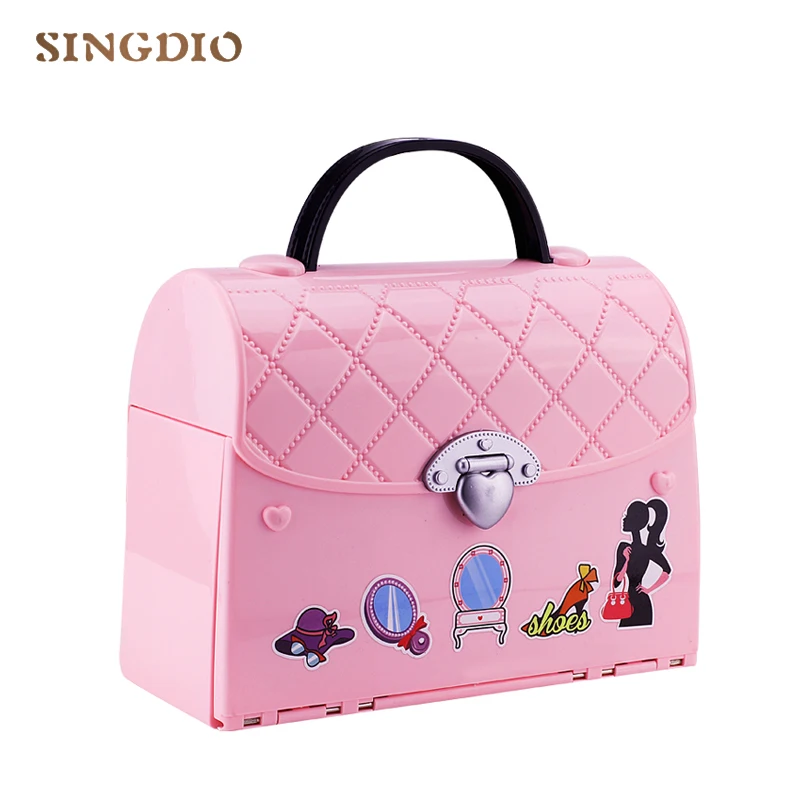 

Cute house miniatures kids villa kitchen light music toys for girls Diy dolls house handbag doll accessories Best Birthday gifts