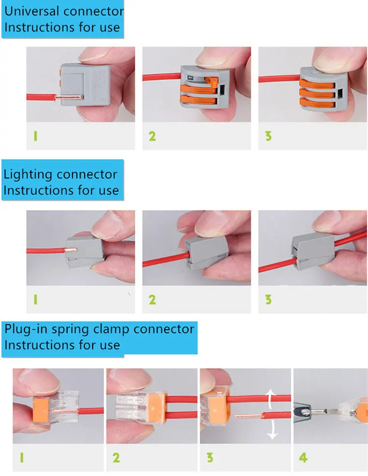 50 шт./кор.) Мини-Быстрый провод разъема, универсальный компактный соединитель проводки, пуш-ап-в клеммный блок PTC-212 213 214 215