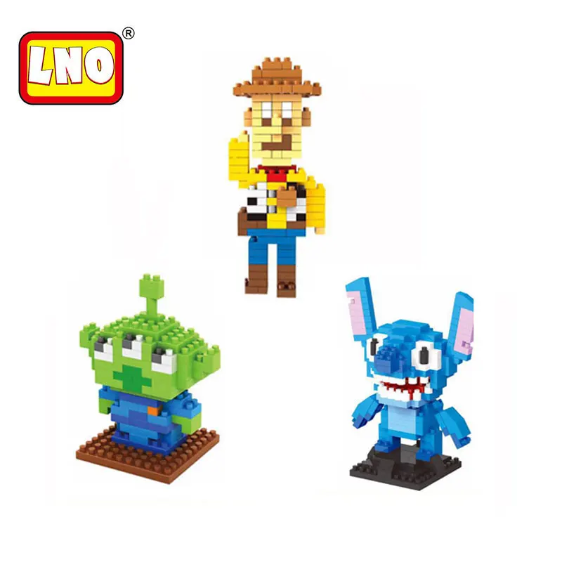 

LNO nano blocks kawaii Toy Story Buzz light year woody Squeeze Aliens Stitch Elves building bricks educational toys kids gifts.