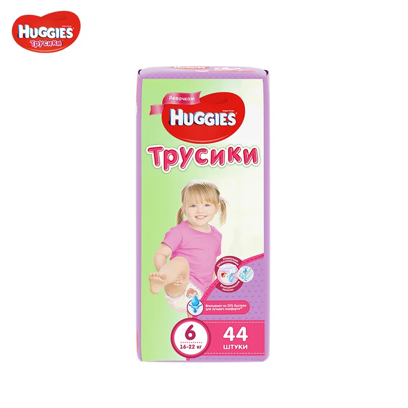 

Трусики Huggies для девочек 16-22 кг (размер 6) 44 шт