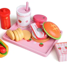 Новые деревянные детские игрушки Гамбург хот-доги Деревянные игрушки для игрушечной кухни детские подарки
