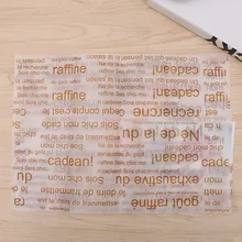 Светло-коричневые французские слова украшение упаковка пищевого качества масляная бумага ручной работы конфеты упаковка бумаги выпечки бумаги поставка