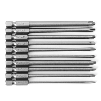

NEW 10 Pcs Magnetic Slotted PH2 Screwdriver Bit S2 Steel 1/4 Hex Shank 100mm Apr 09