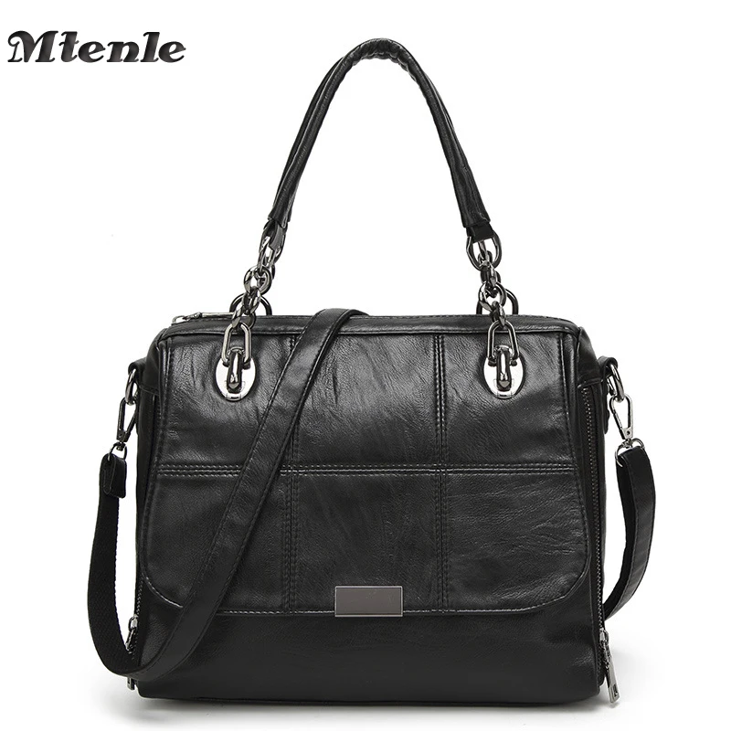 

MTENLE Women Handbag Boston Ladies Shoulder Bags Vintage Messenger Bags For Women Patchwork Designer Handbags Pu Leather Tote FI