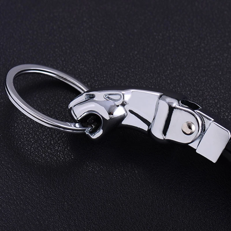 TAFREE металл черный кожаный брелок Leopard Шарм модная цепочка для ключей автомобиль марки ключница с логотипом кольцо аксессуары подарок
