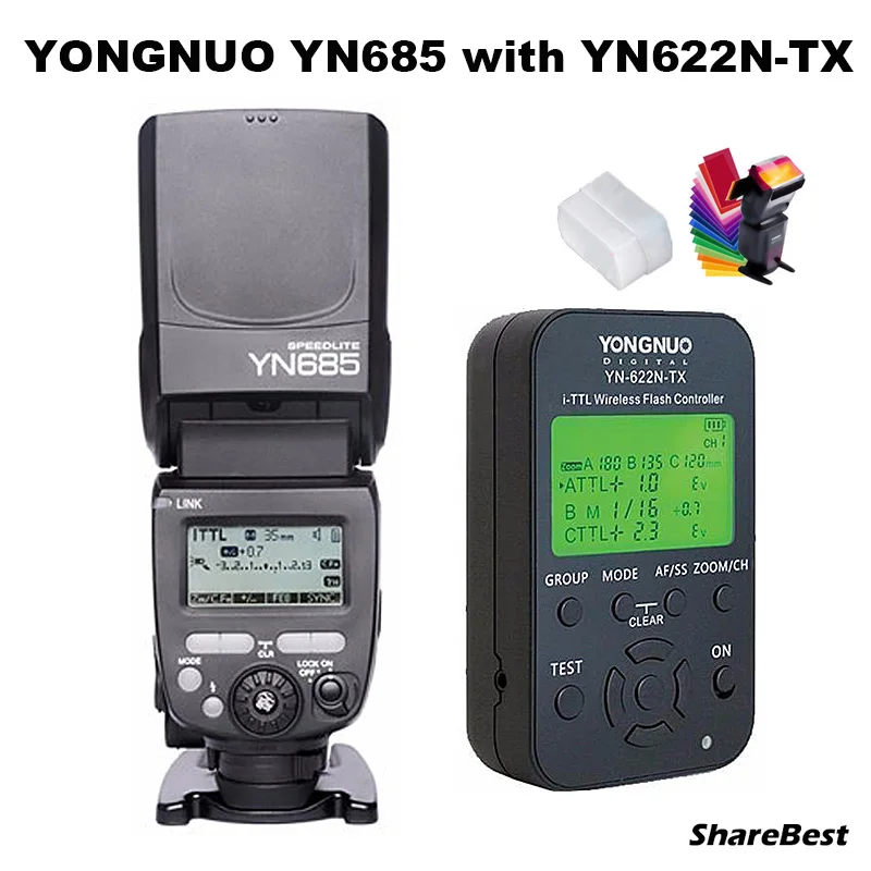 YONGNUO i-ttl Speedlite YN685 YN685N(YN-568EX обновленная версия) вспышка для Nikon DSLR+ YN622N-TX триггера вспышки