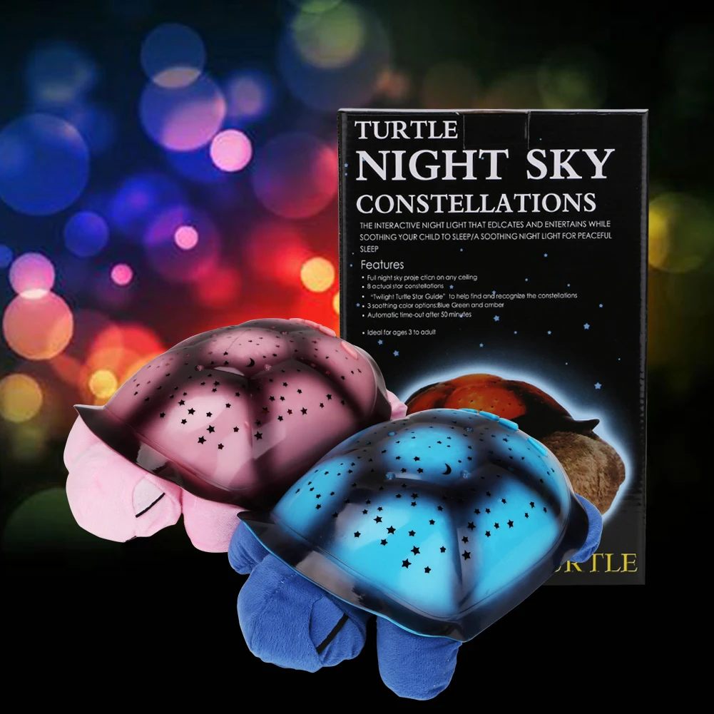 Coquimbo Спящая черепаха детский Ночной светильник с детским музыкальным питанием от USB плюшевый ночной Светильник проектор Звезда спальня ночник