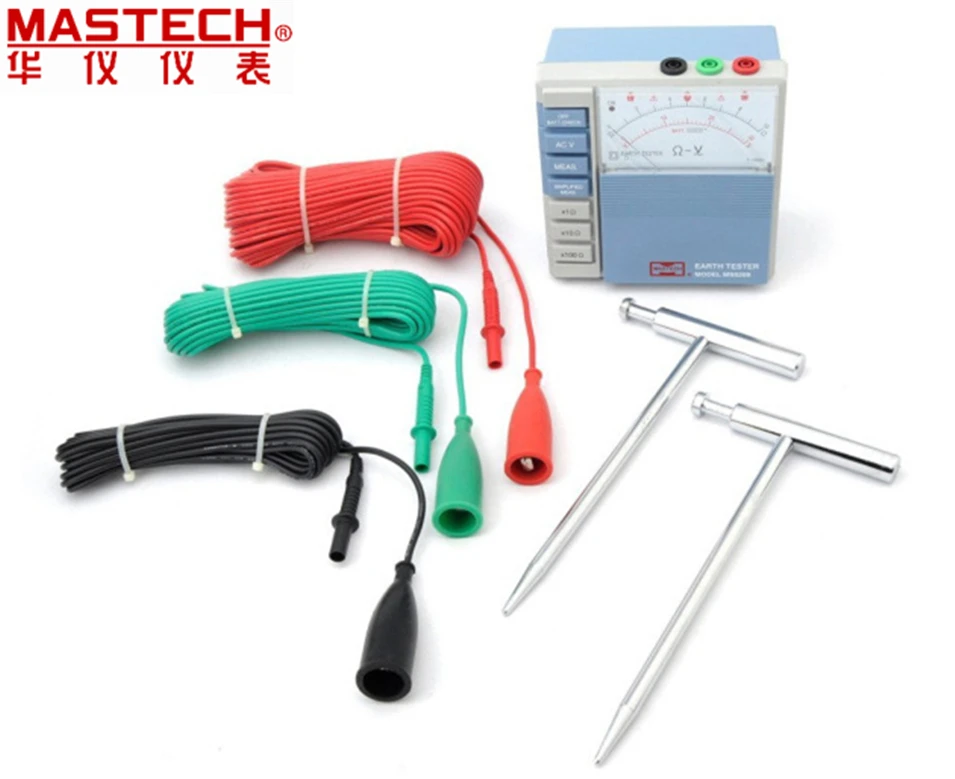 

MASTECH MS5209 Low Power Pointer Ground Resistance Tester Analog Earth Resistance Test Meter Megger Megometro 10ohm to 1000ohm