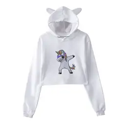 Sudaderas mujer 2018 Единорог хип хоп печати толстовки для женщин Harajuku Kawaii толстовка плюс размеры уличная одежда Sudadera