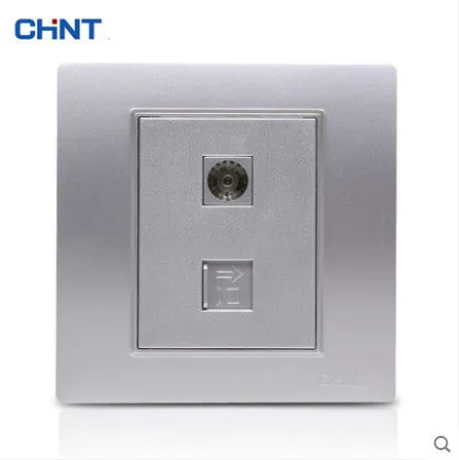 

CHNT NEW7L Embedded Steel Frame Switch Socket Panel TV Computer Socket Television And Computer