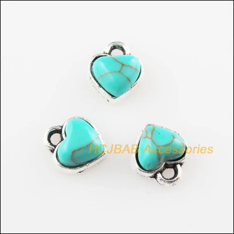 25 новые крошечные сердце подвески из камня тибетского серебра Ретро 7x8mm|Шармы| |