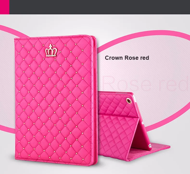 Luxury PU Tablet Coque For iPad mini Case Flip Crown Luxury Stand A1489 A1490 Protective Cover for iPad mini 2 mini 3 Case Stand (1)