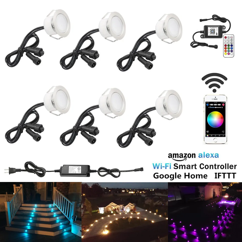 6X умный WIFI телефон приложение управление RGB/RGBW 45 мм 12 В ip67 шкаф лестницы шаг LED