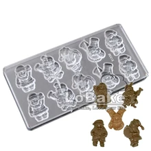 Новая 10 полостей различная Рождественская форма Санта-Клауса поликарбонатная Пластиковая форма для самостоятельного приготовления шоколадного пирога инструменты для украшения