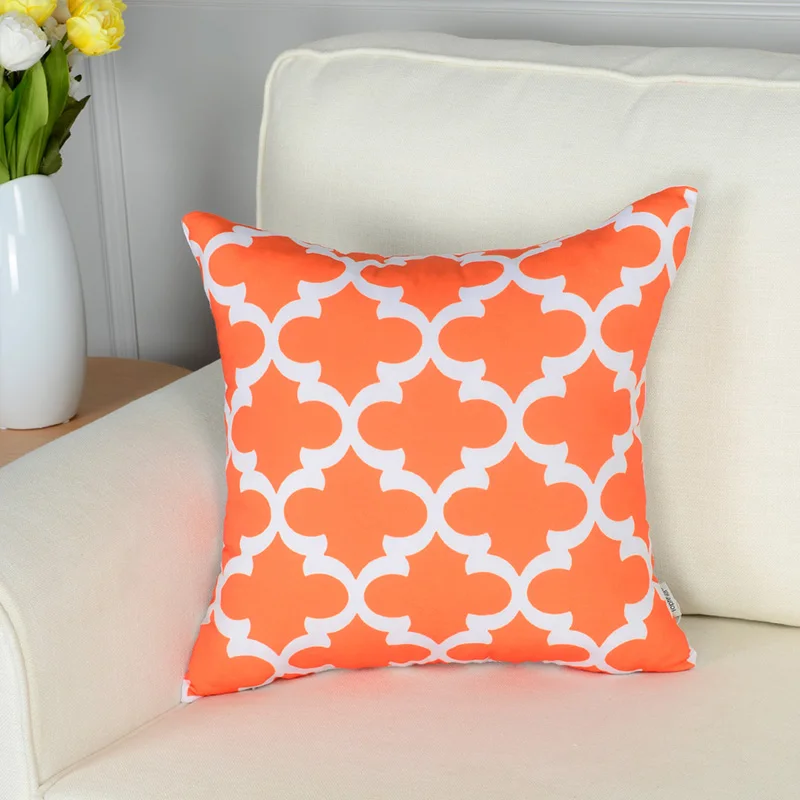 YokiSTG с геометрическим узором Чехлы для подушек из хлопка и льна в скандинавском стиле декоративные наволочки для дивана, дивана, кресла, кровати оранжевого цвета - Цвет: C