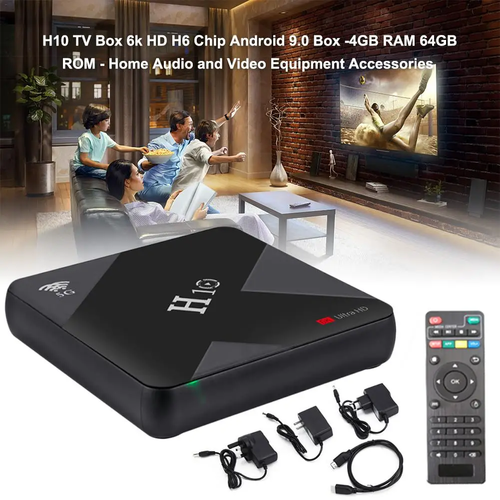 

H10 Android 9.0 Smart TV Box 4GB 32GB 64GB Allwinner H6 Quad Core HDR H.265 6K Dual WiFi USB 3.0 Network Media Player