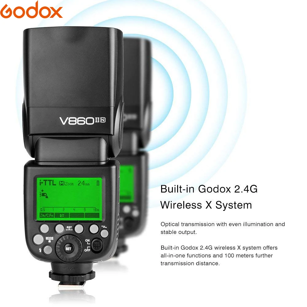 Godox VING V860II Литиевая Батарея Вспышка GN60 HSS 1/8000s ttl вспышка+ X1T триггер для Canon Nikon sony Olympus Fujifilm