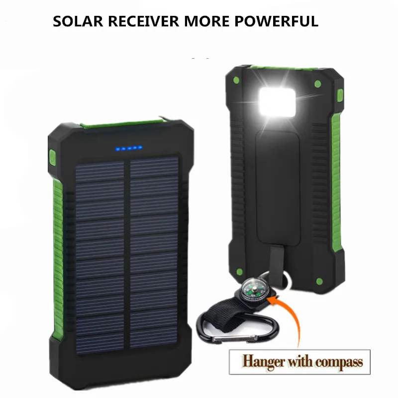 

TOP Solar Power Bank 30000mAh Solar Charger External battery Charger Waterproof Solar Powerbank for Smartphone with LED Light