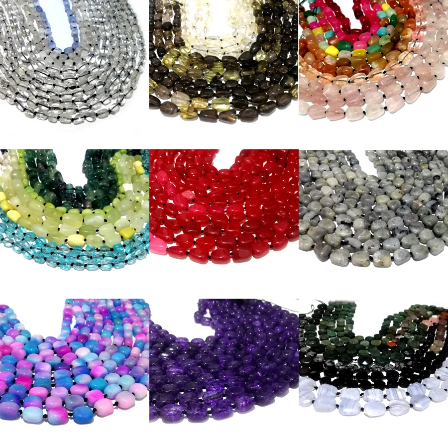 

Natural Amethysts Pink Crystal Cloudy Clear Quartz Labradorite Moss Agates Lapis Lazuli Stone Strand Beads for Jewelry Making
