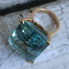 Big Square Shape Rhinestone Rings For Women Sea Blue Princess Crystal Ring Weddings /Party Trendy Jewelry ► Photo 3/6