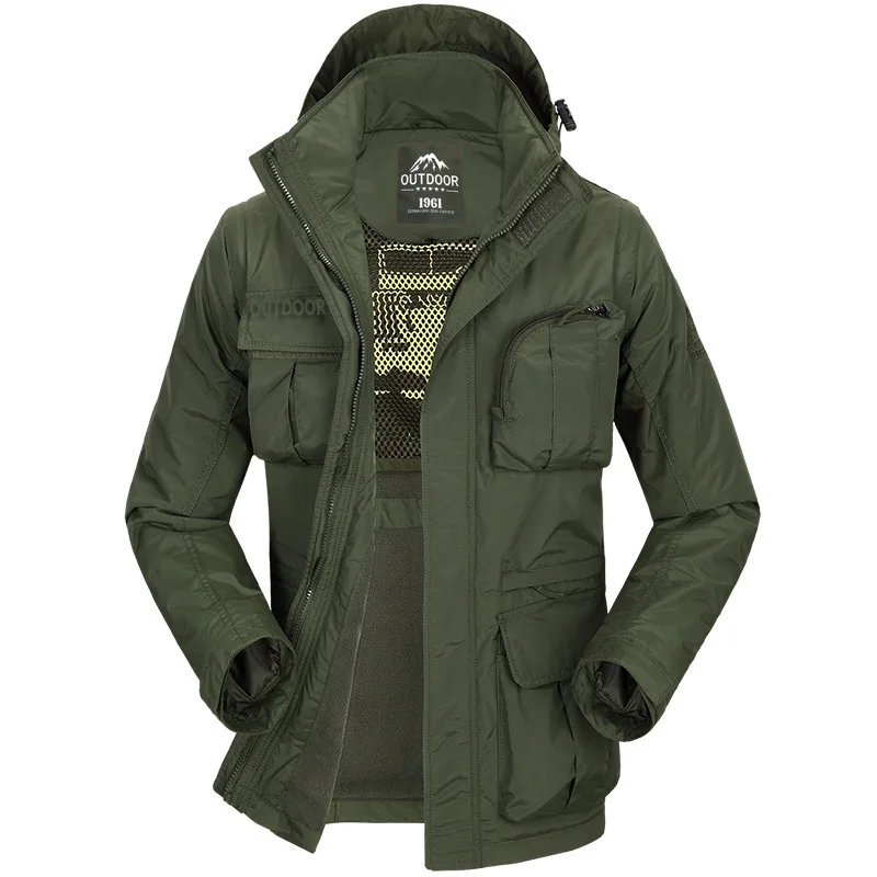 

2019 Brand Clothing Bomber Jacket Men Autumn Winter Multi-pocket Waterproof Military tactical Jacket Windbreaker Men Coat