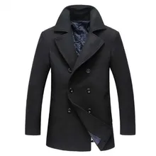 Мужские шерстяные пальто, куртки, двубортное мужское манто, Мужское пальто, модное зимнее теплое пальто с длинным рукавом, двубортное пальто