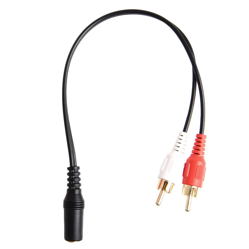 

JINSHENGDA 3.5mm Stereo Female Jack To 2 Male RCA Plug Audio Y Splliter Conversion Cable