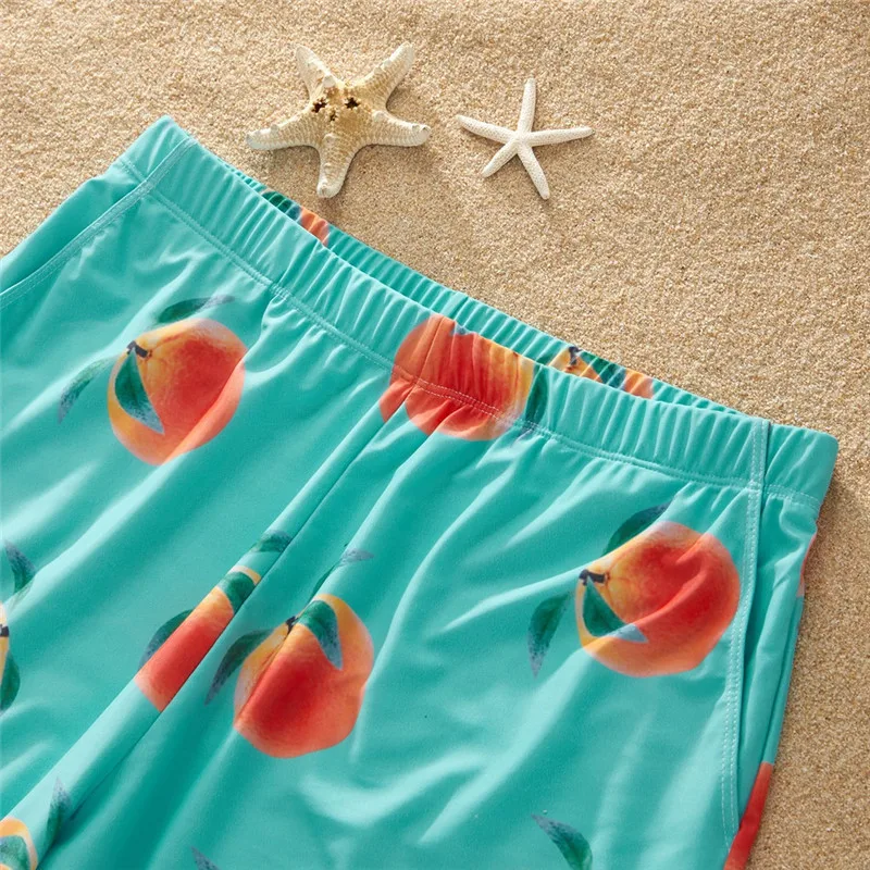 NASHAKAITE-Family-Swimwear-Summer-Peach-Print-Beachwear-Mom-and-Daughter-Swimwear-Men-boys-Beach-Shorts-Mommy (4)