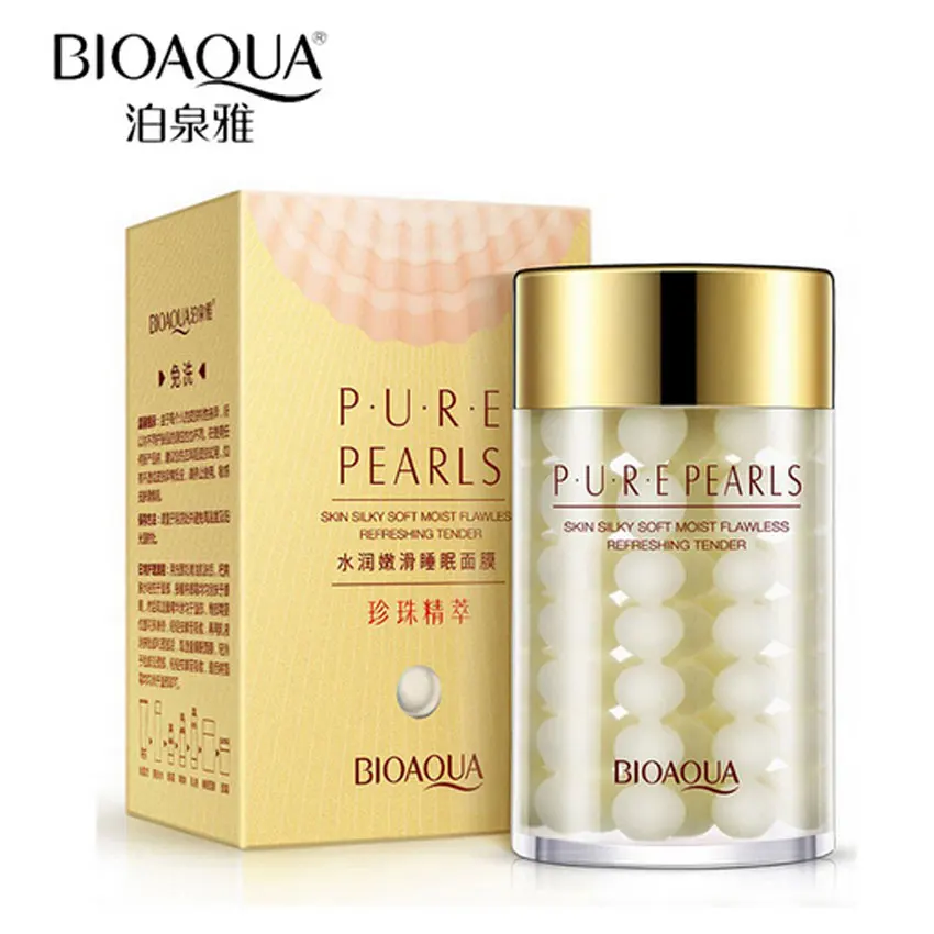 

BIOAQUA Brand Pure Pearl Essence Sleeping Mask Face Skin Care Replenishment Korean Facial Cream Whitening Hydrating Night Masks
