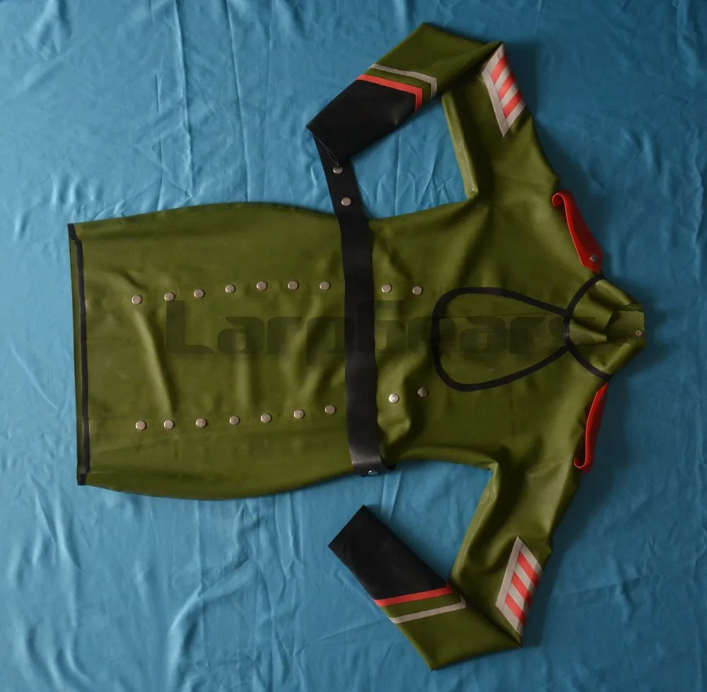 Сексуальный зеленый латекс военный значок на платье резиновая Униформа платье Gummi полицейские армейские костюмы