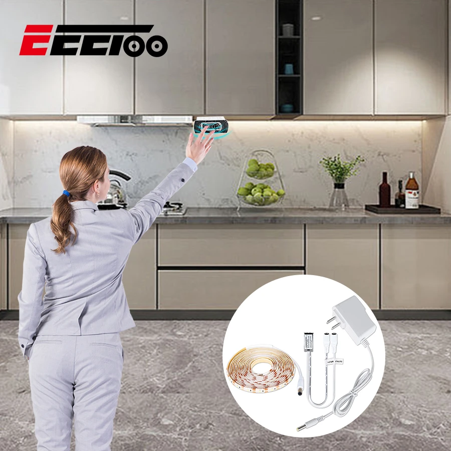 Eeetoo Led Under Cabinet Light Proximity Sensor Motion Wardrobe Kitchen Closet Light 1m 2m 3m 4m Waterproof Lights For Kitchen Under Cabinet Lights Aliexpress