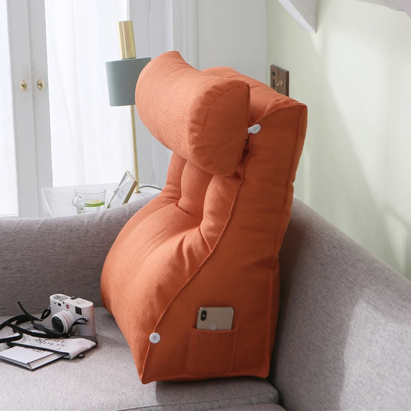 Новая подушка под голову большая подушка прикроватная одна Талия Подушка талия сплошной цвет подушки для сидения на стул современный домашний декор KD114 - Цвет: Фиолетовый