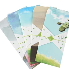 10 упаковок/партия Kawaii расстояние и стихи открытки с конвертом поздравительная открытка Обложка Бумажные Конверты Канцтовары Школьные принадлежности подарок