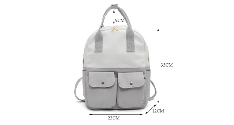 MJ Women Canvas Backpack Fashion Patchwork Canvas Travel Bag Female Large Capacity School Bag Backpack for Teenage Girls (31)