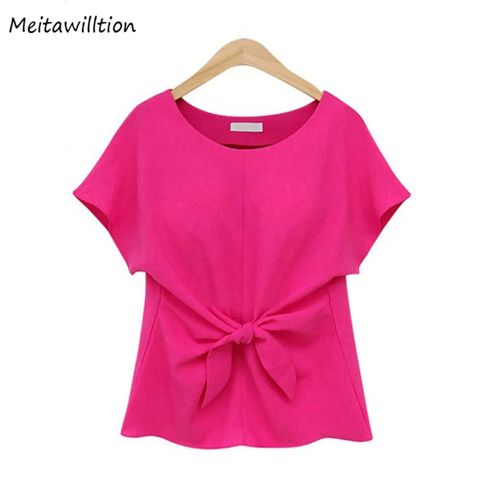 

Harajuku Casual Women Summer Tops 2019 Spring Short Sleeve Female Elegant Blouse Shirts Ladies O Neck Bow Chiffon Blouse