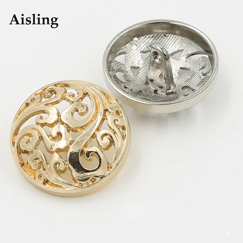 Aisling British Style Hollow Metal Buttons Coat Jacket Buttoned Snap Fastener Plating Metal